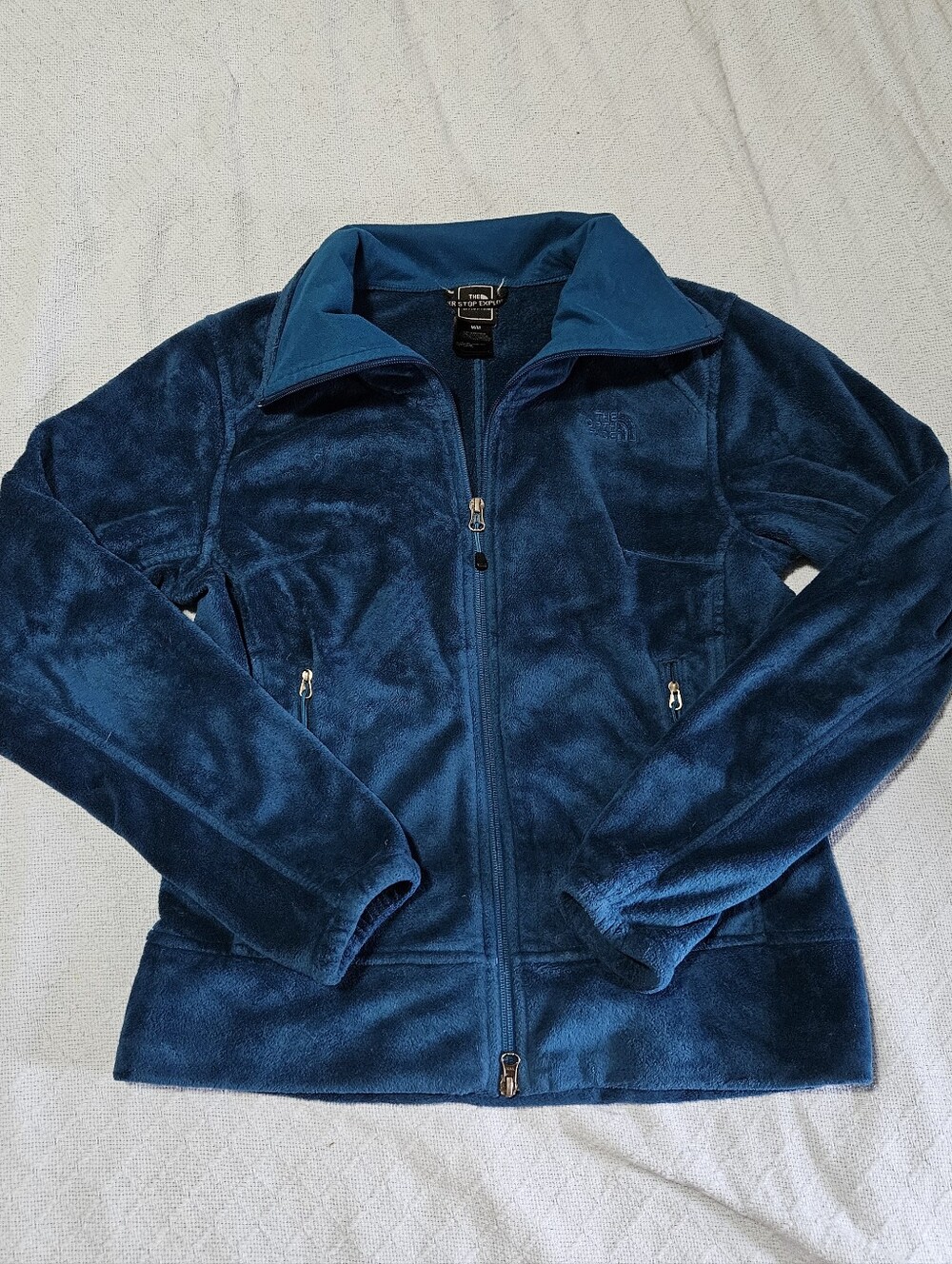 The North Face Women's Teal Plush Full-Zip Teddy Jacket